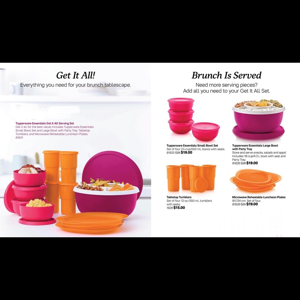 Tupperware brunch set New